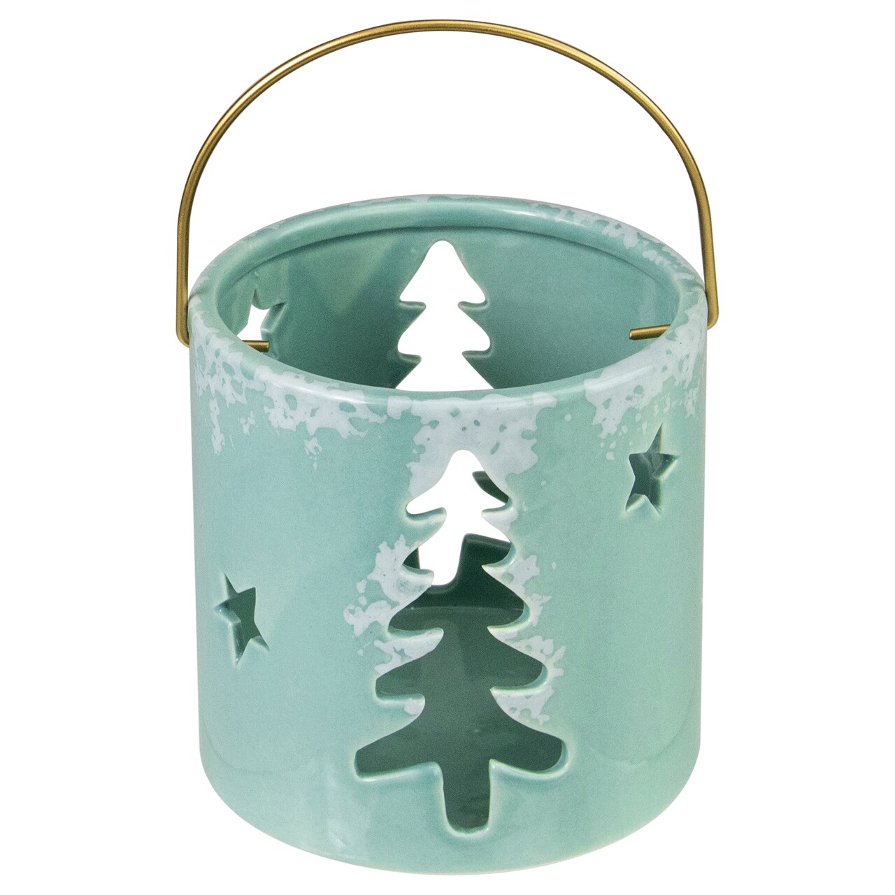 Northlight Pine Tree and Star Cutout Tea Light Christmas Candle Holder - 4.25" - Green
